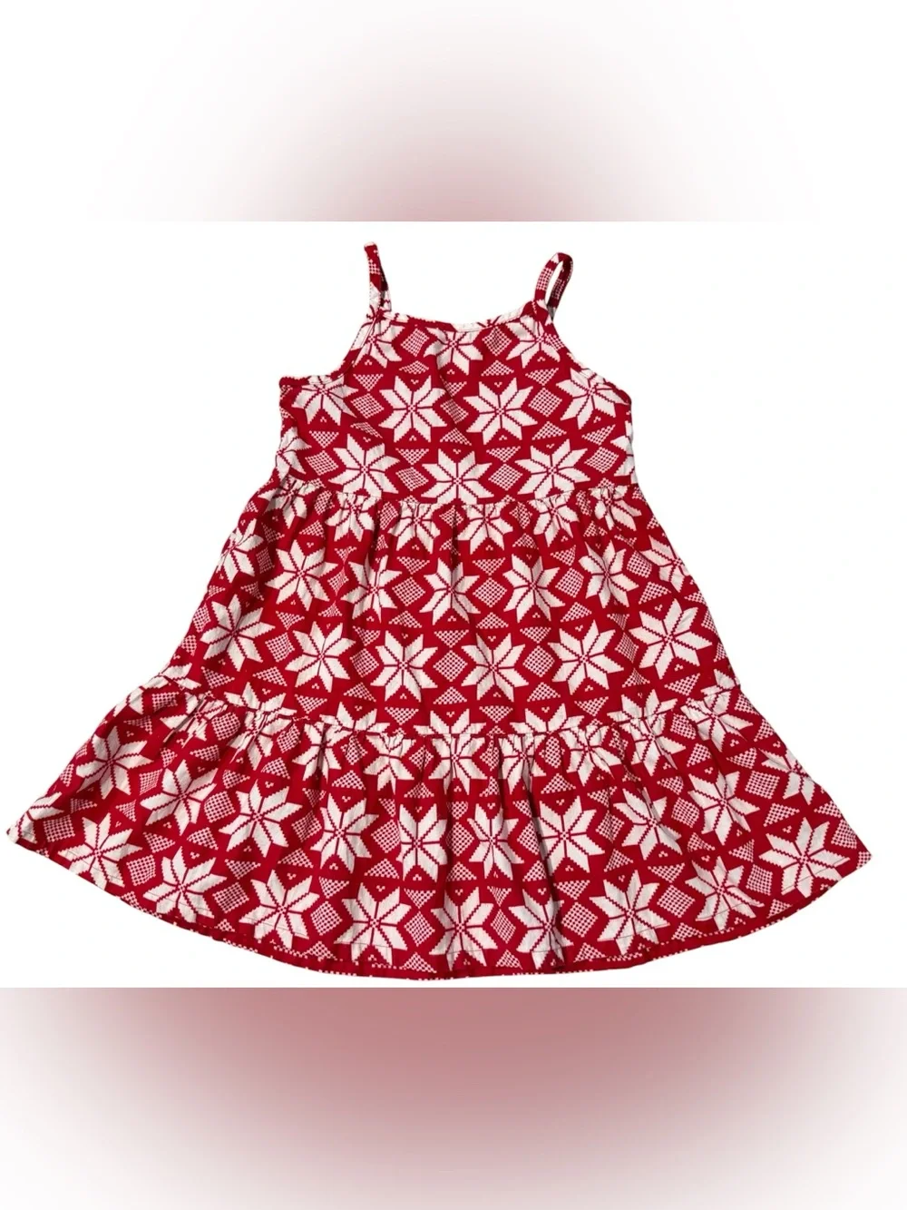 Hanna Andersson Red Holiday CrossStitch Pattern Dress Size 10
